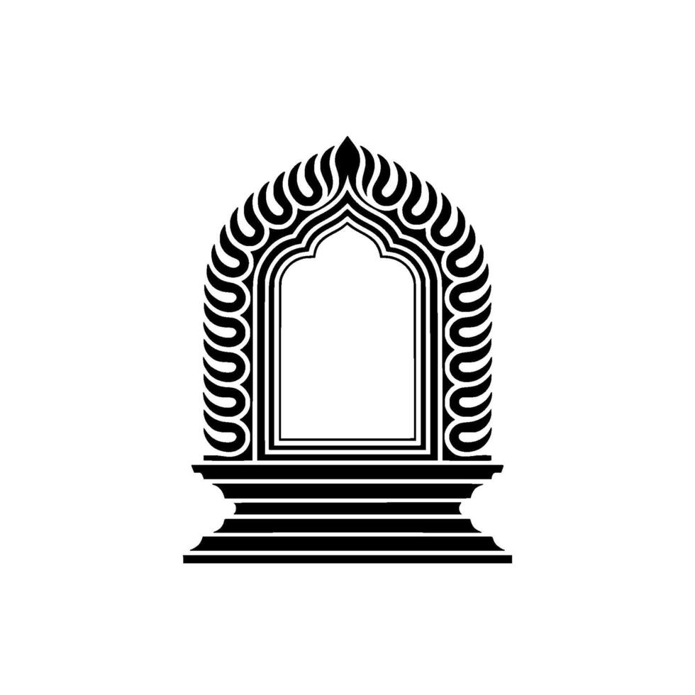 Intricate Archway, Minimalist, Serene Reflection vector