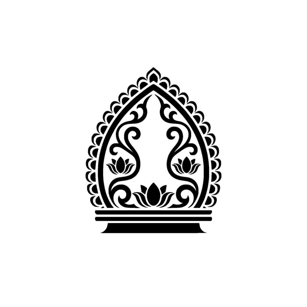 Intricate Lotus Crest Elegant Indian Element vector
