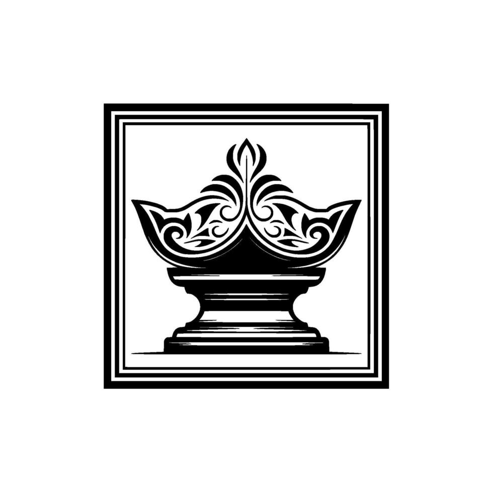 Regal Crown Emblem, Intricate Black vector