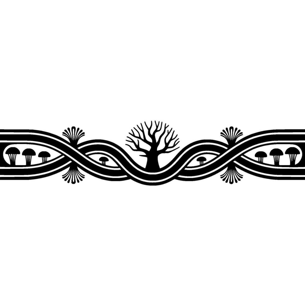 Winding Branch Border, Mythical Elements, Decorative Frame vector
