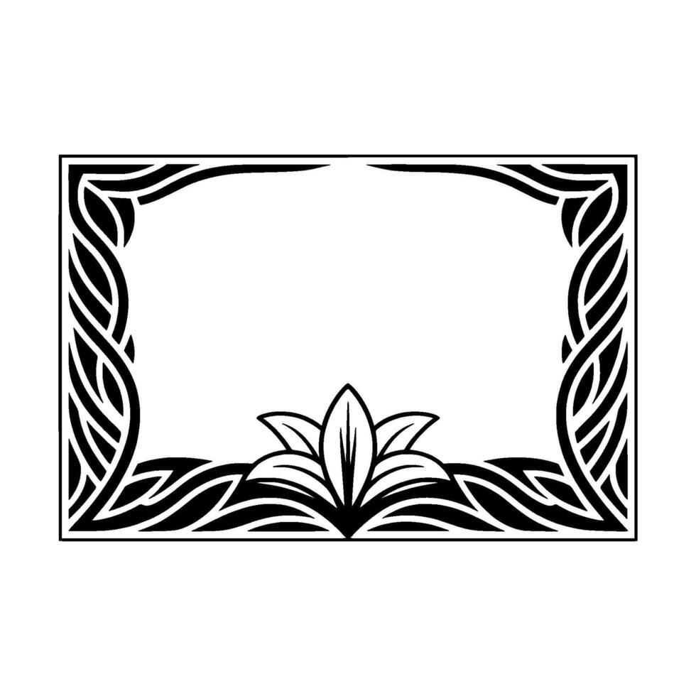 Elegant Celtic Lily Frame, Vintage, Symbolic Motif vector