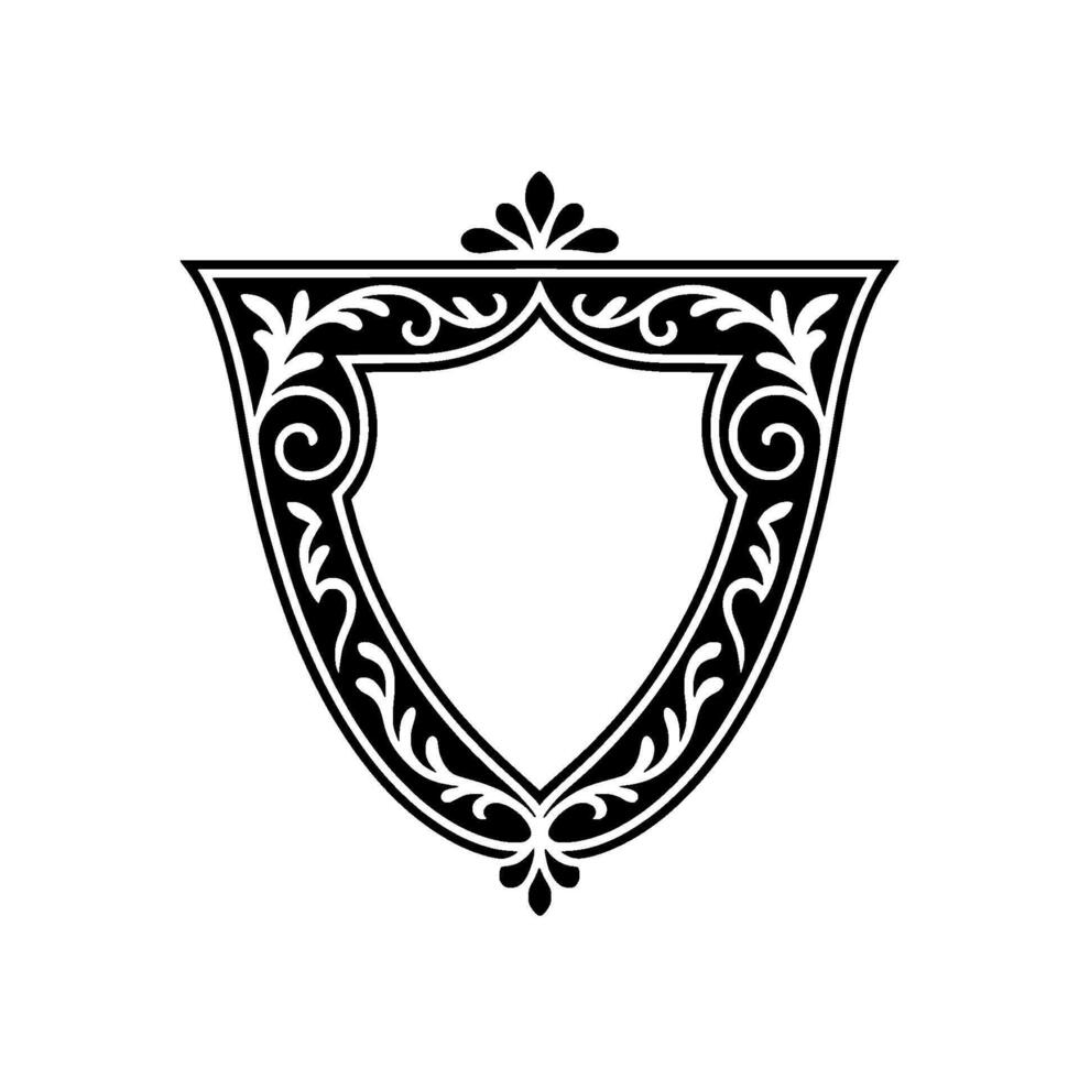 Elegant Shield Emblem, Vintage Decorative Border, Classic vector