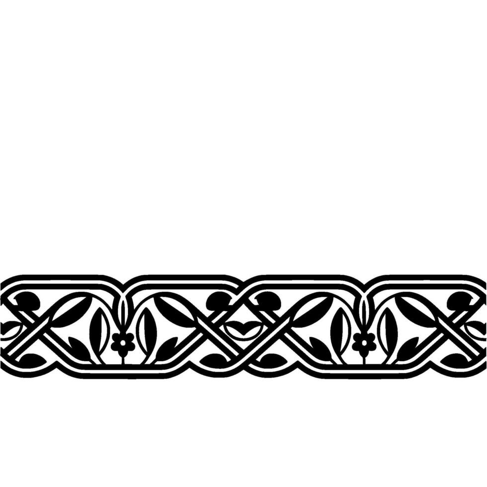 Stylized Celtic Border, Vintage Botanical vector