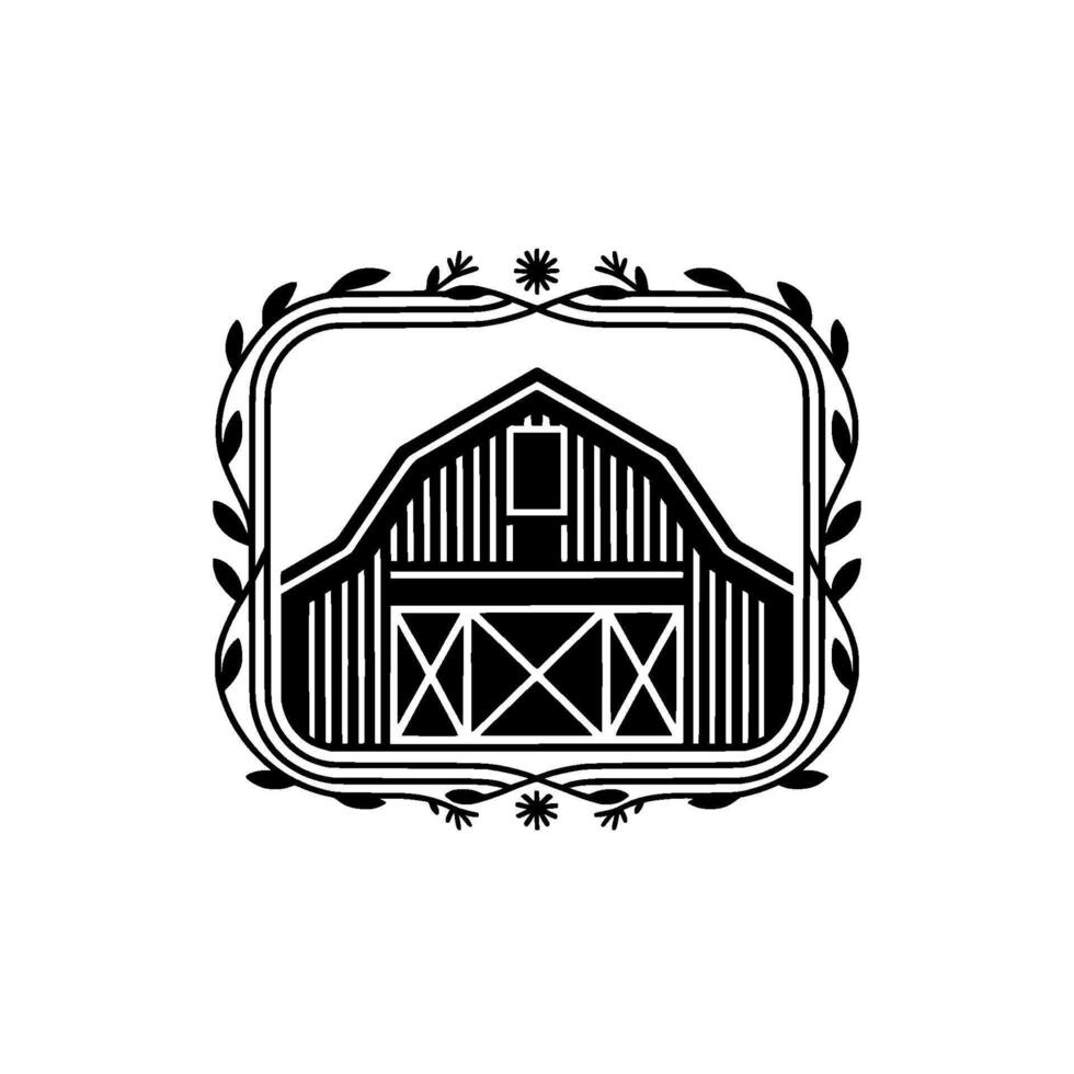 Vintage Barn Emblem, Rustic Heritage, Classic vector