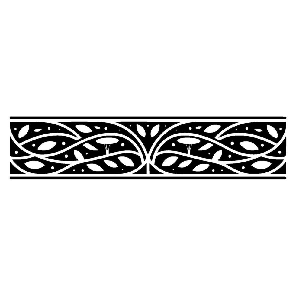 Art Nouveau Border, Intricate Floral, Elegant Ornament vector