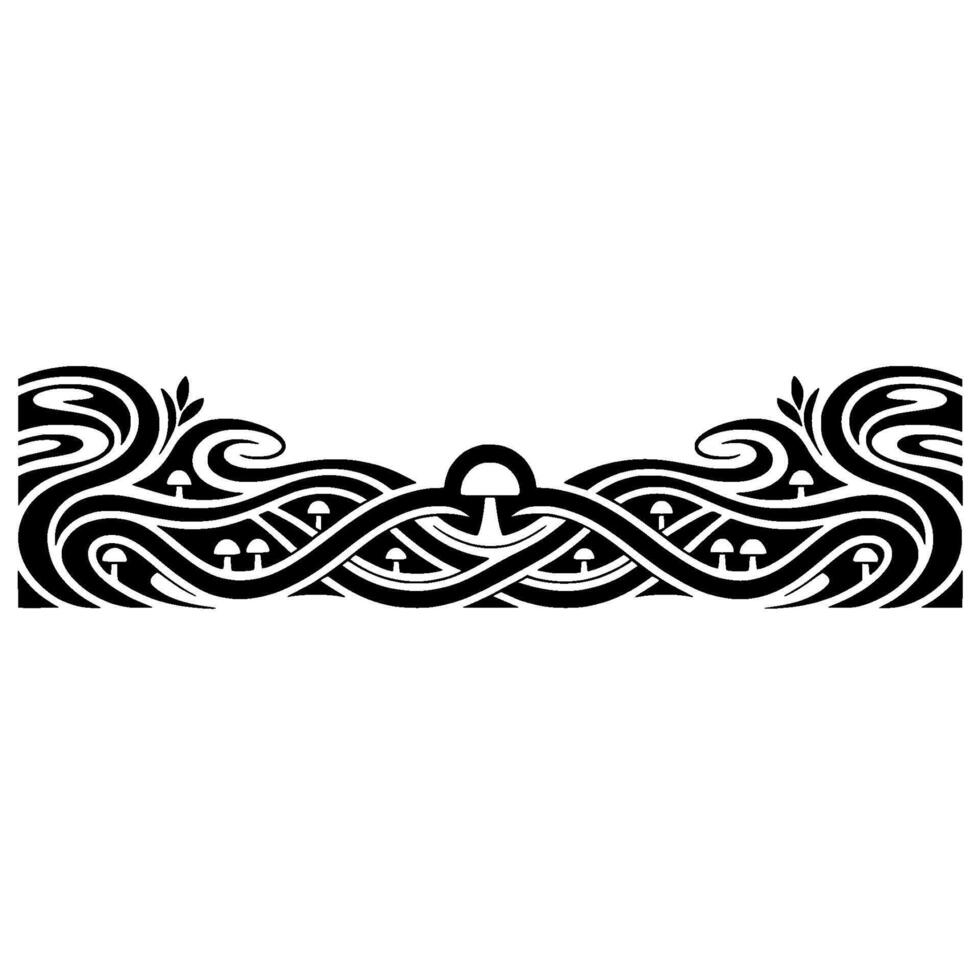 Intricate Celtic Mushroom Border, Vintage, Ornamental vector