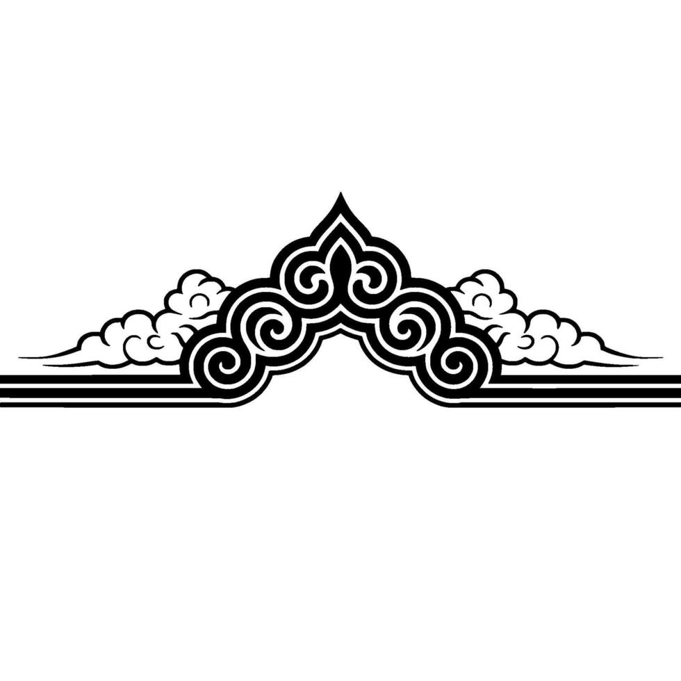 Intricate Black Ornamental Border, Asian Inspired vector
