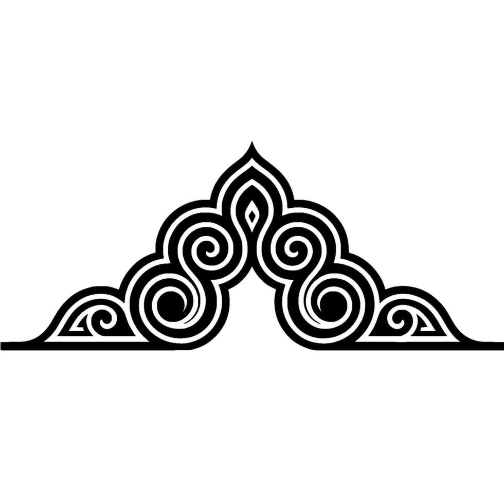 Intricate Black White Swirl Corner Ornament, Vintage Style vector
