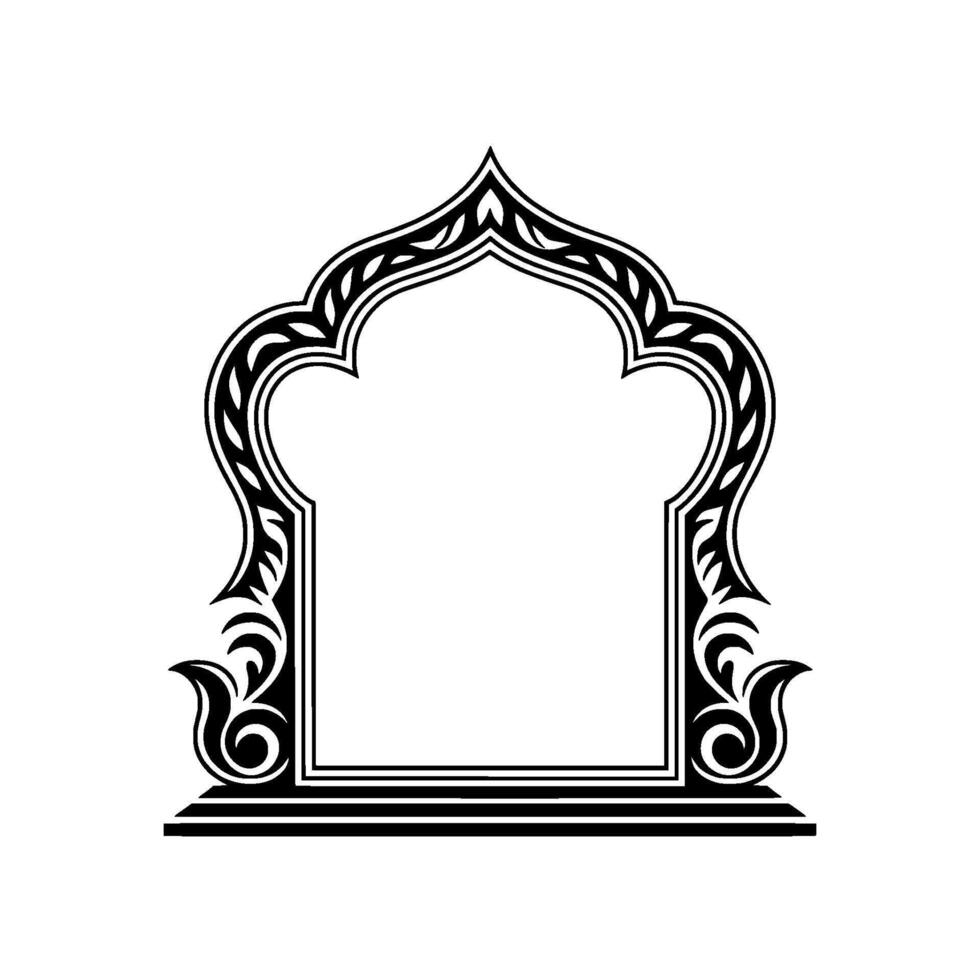 Intricate Archway, Islamic Ornamentation, Minimalist, Frame vector