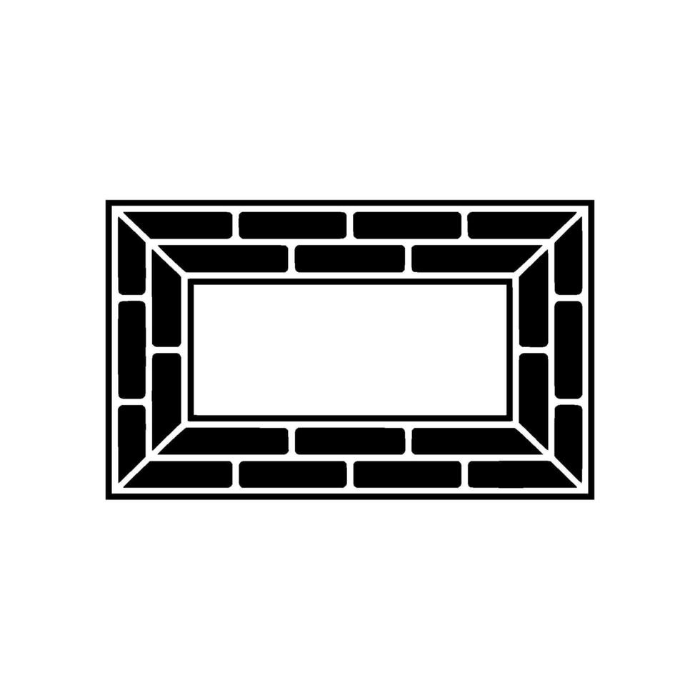 Geometric Brick Frame, Subtle Depth, Minimalist vector