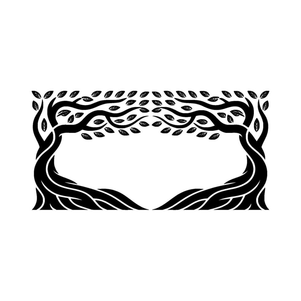 Stylized Tree Frame, Organic Growth, Minimalist vector