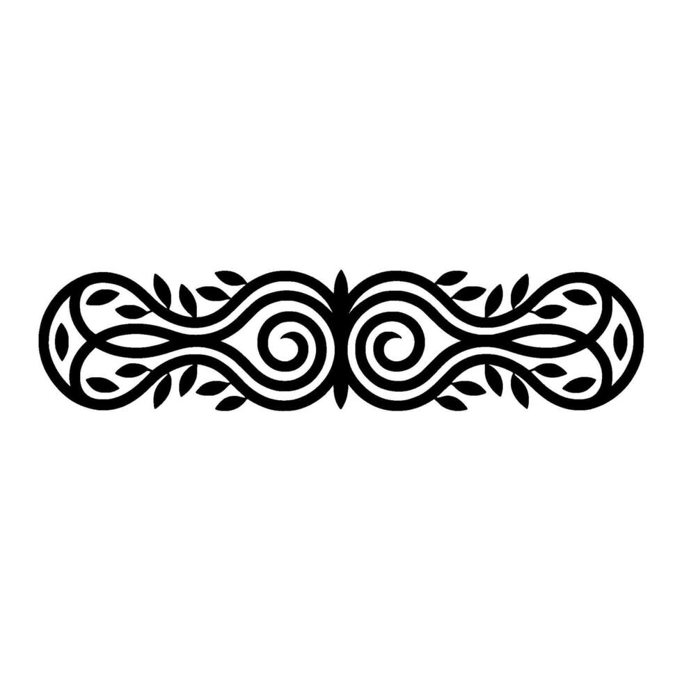 Elegant Black Floral Border, Vintage Element, - Swirl, Decorative vector