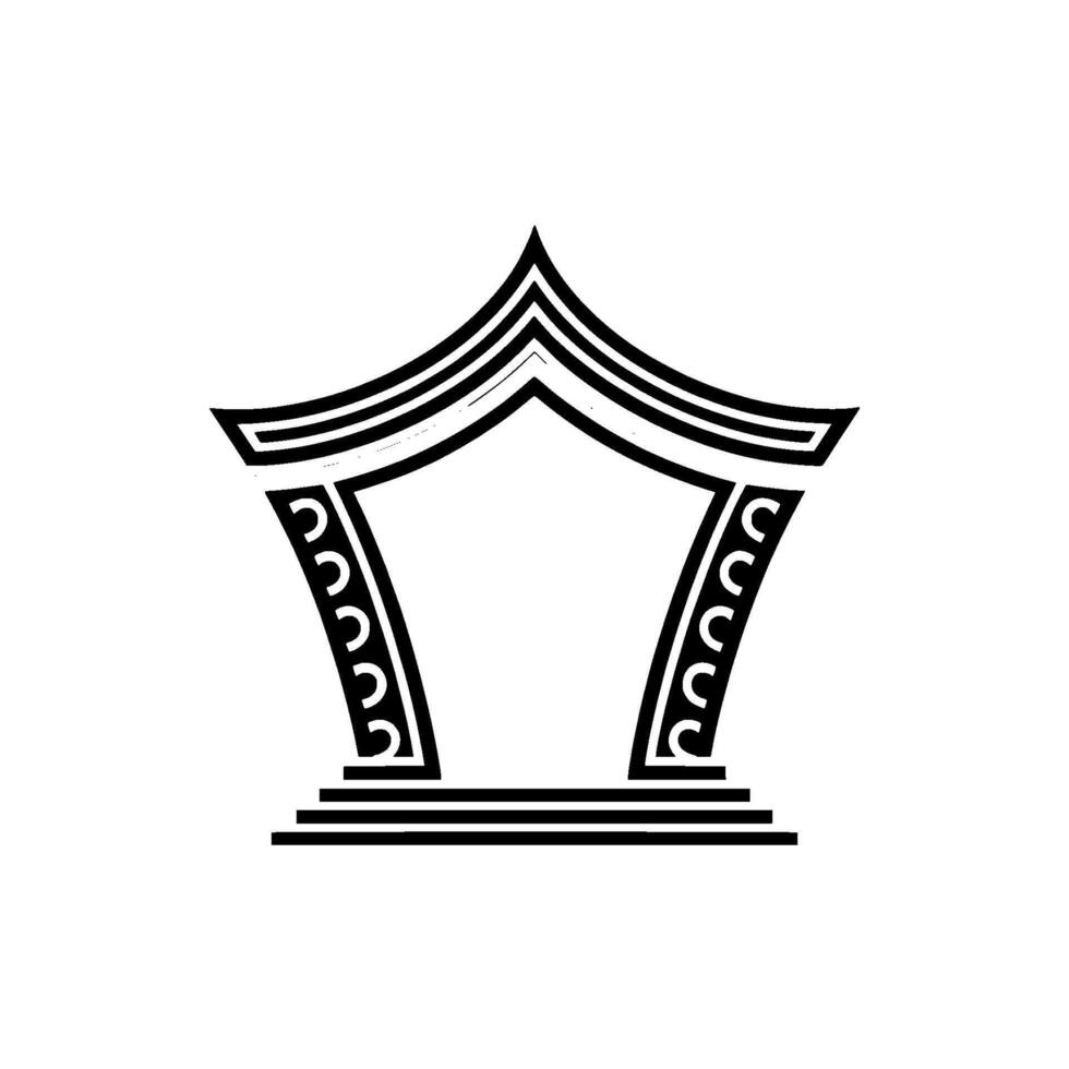 Geometric Temple Arch, Minimalist vector