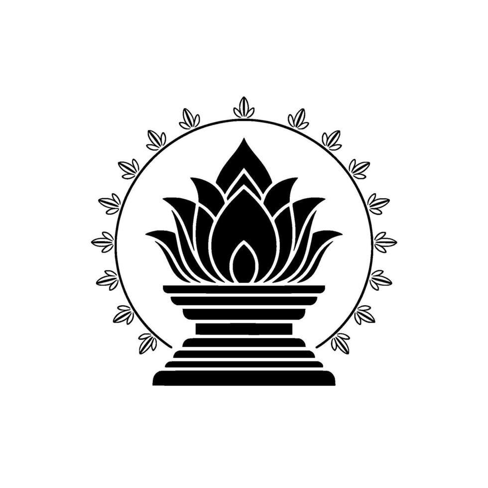 Sacred Bloom Emblem, Minimalist Spiritual vector