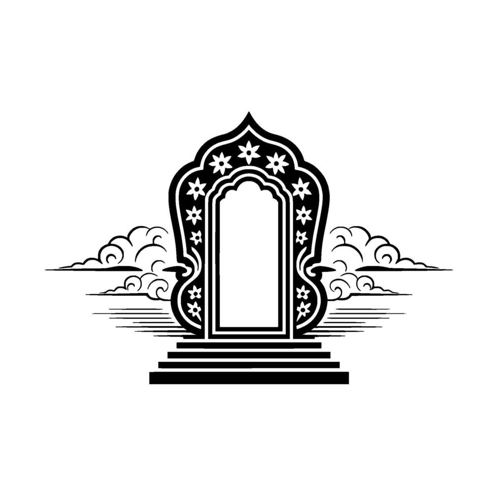 Intricate Archway, Mystical Portal, Decorative Entrance vector