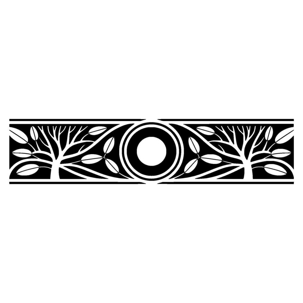 Geometric Branch Border, Stylized Art Deco vector