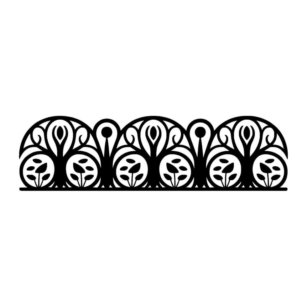 Art Nouveau Botanical Border, Elegant Ornamentation, Ornament vector