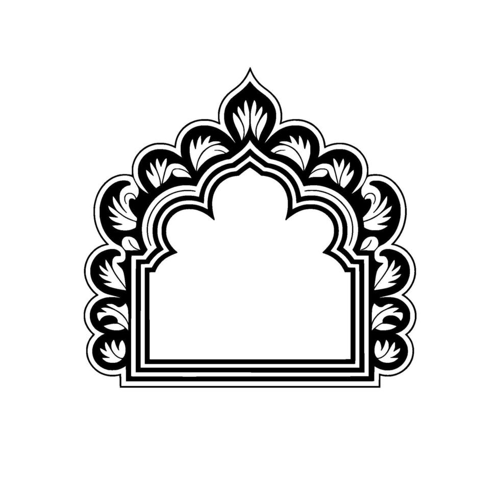 Intricate Archway, Moroccan, Elegant Silhouette vector