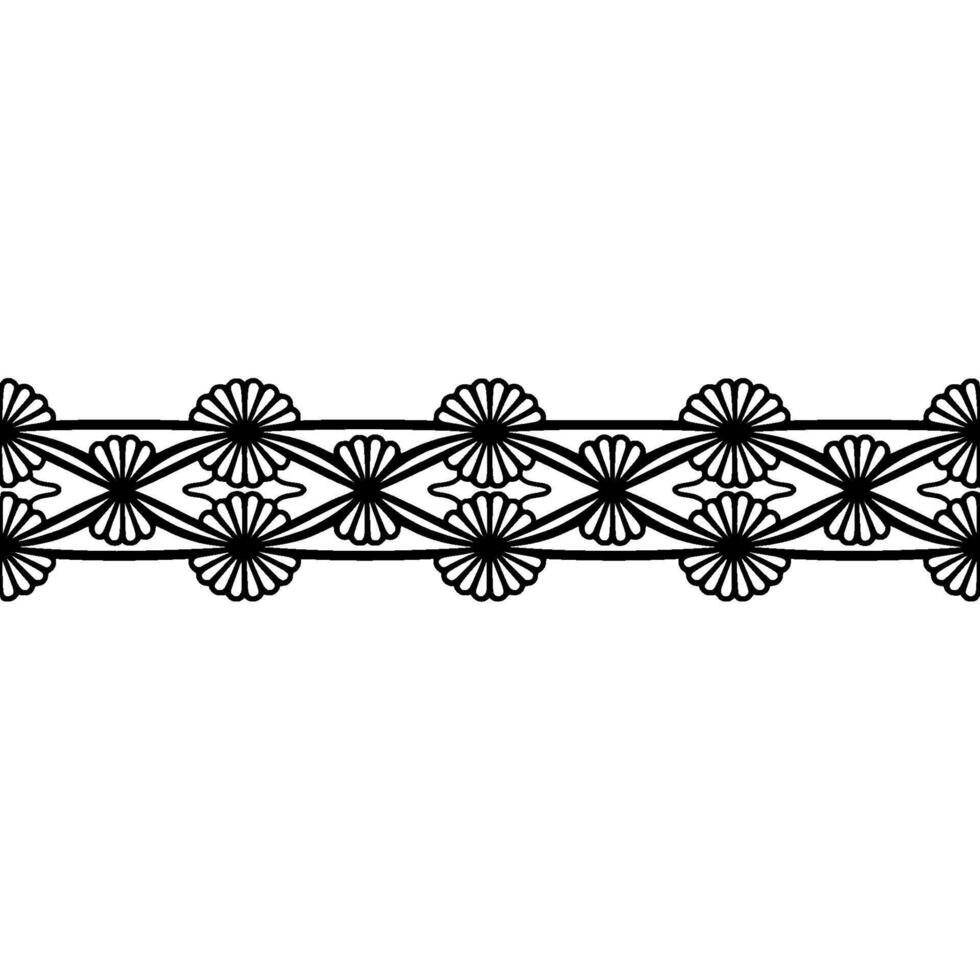 Geometric Floral Border, Minimalist, Line vector