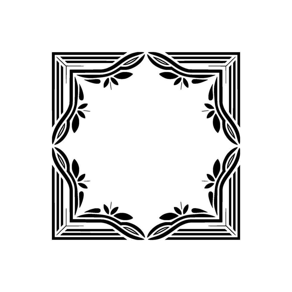 Elegant Deco Frame Stylized Botanical Border vector