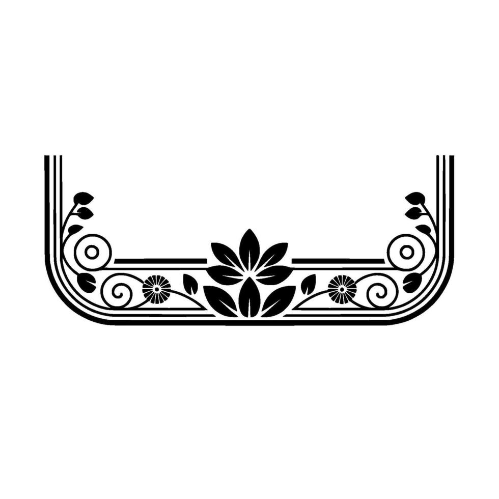 Elegant Deco Ornament, Vintage Floral Border vector