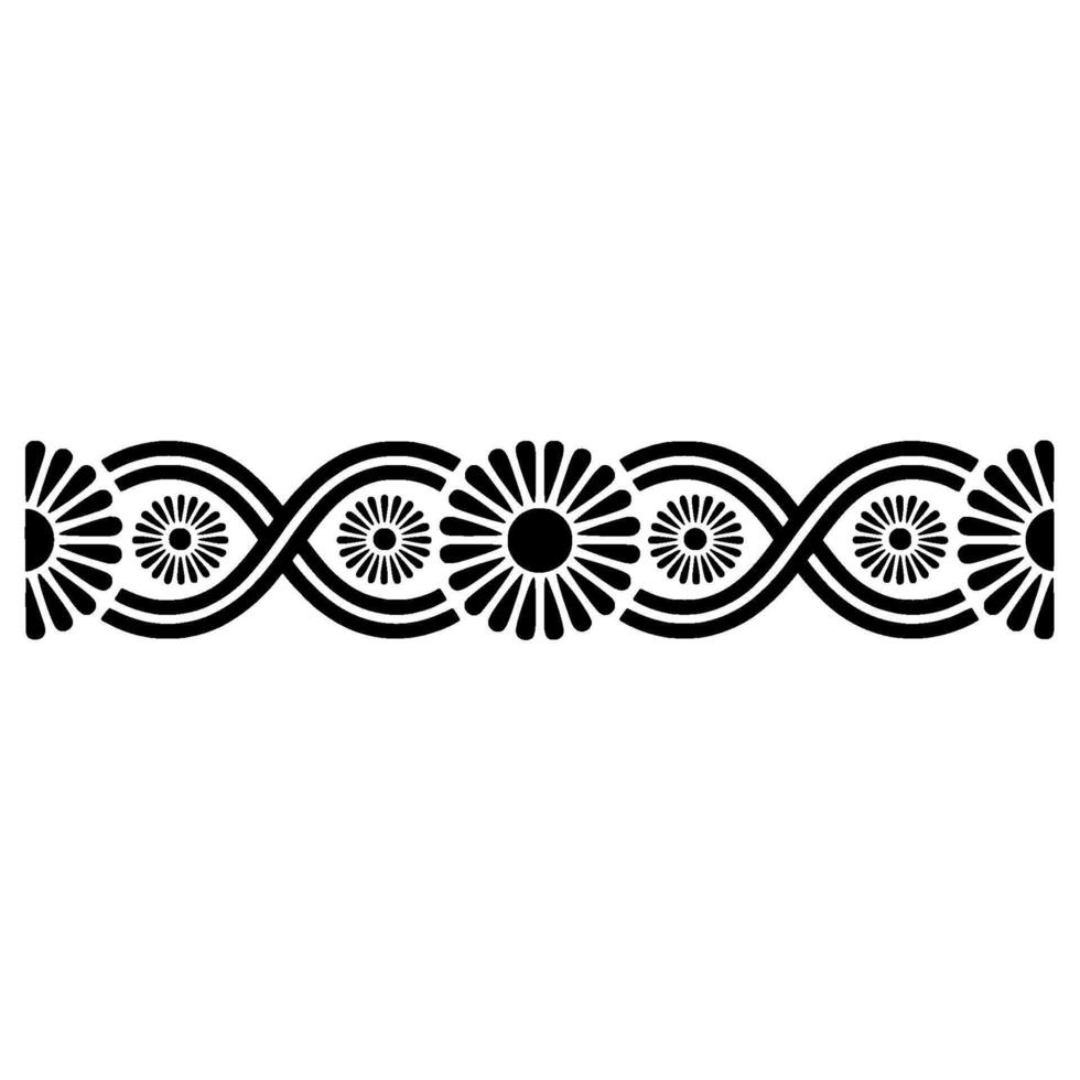 Geometric Border, Stylized Floral Deco vector