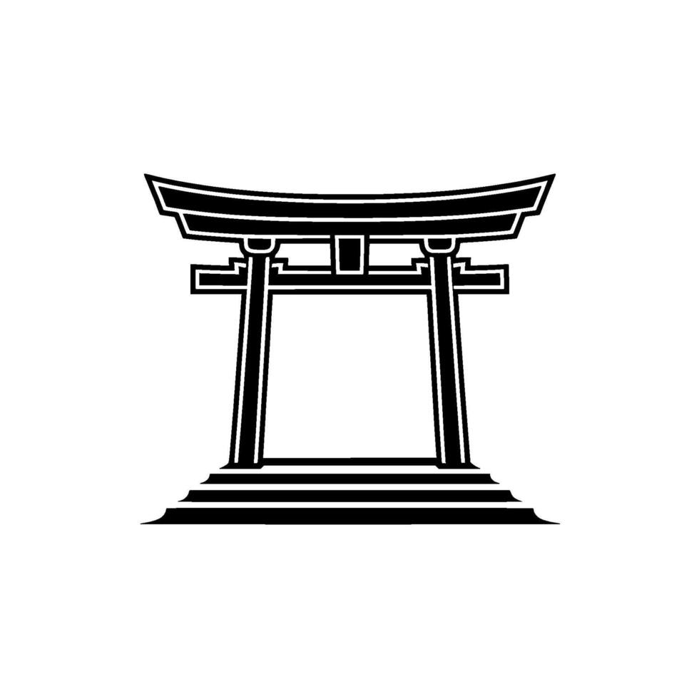 Minimalist Torii Gate, Japanese Symbolism vector