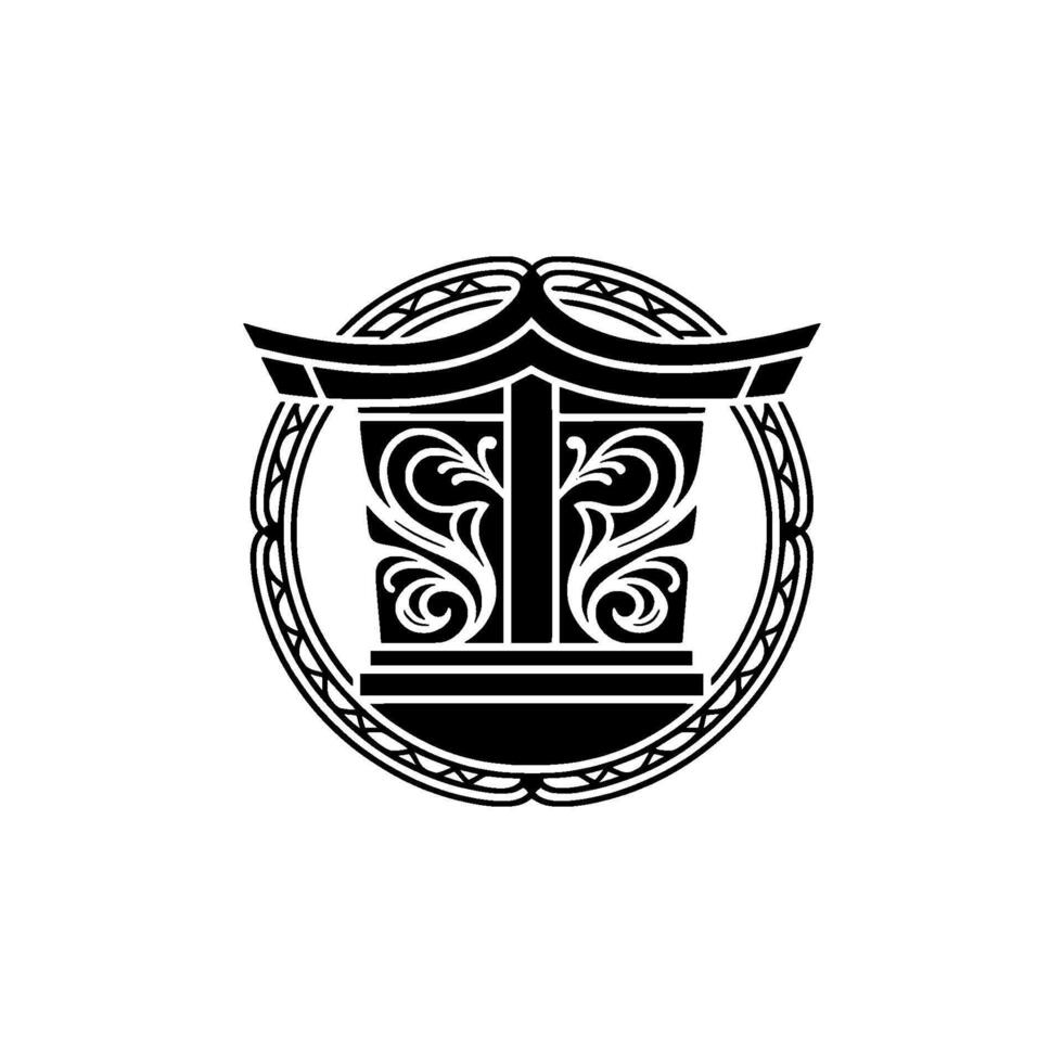 Intricate Tribal Emblem, Vintage Style, Symbolic Shield vector