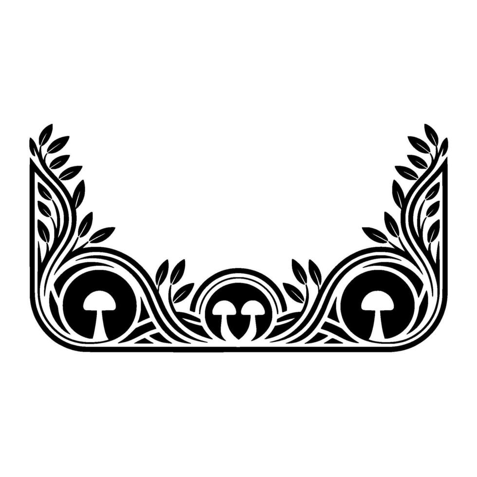 Elegant Botanical Frame, Vintage Style, Decorative Border - Symmetry vector