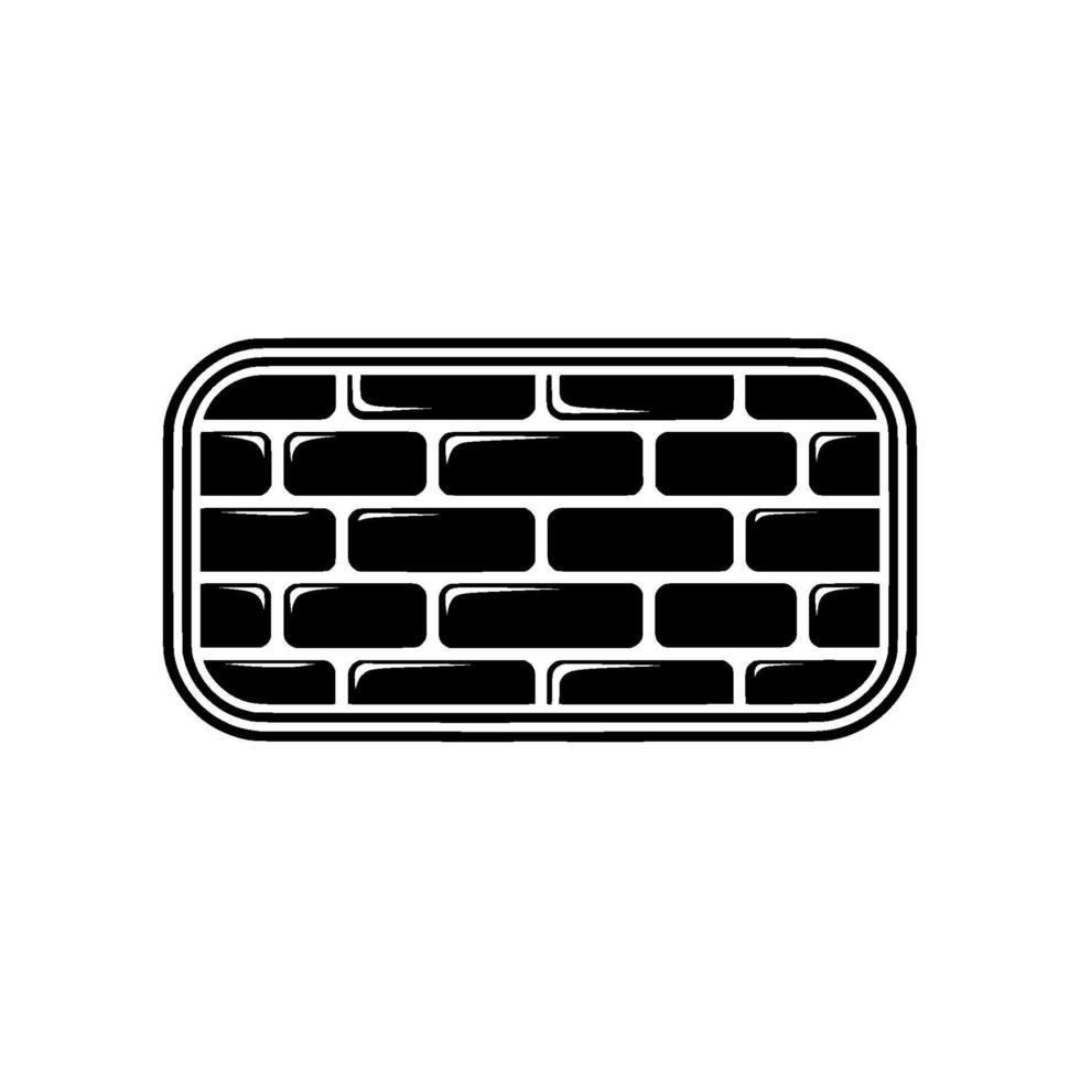 Minimalist Brick Wall Emblem, Modern vector