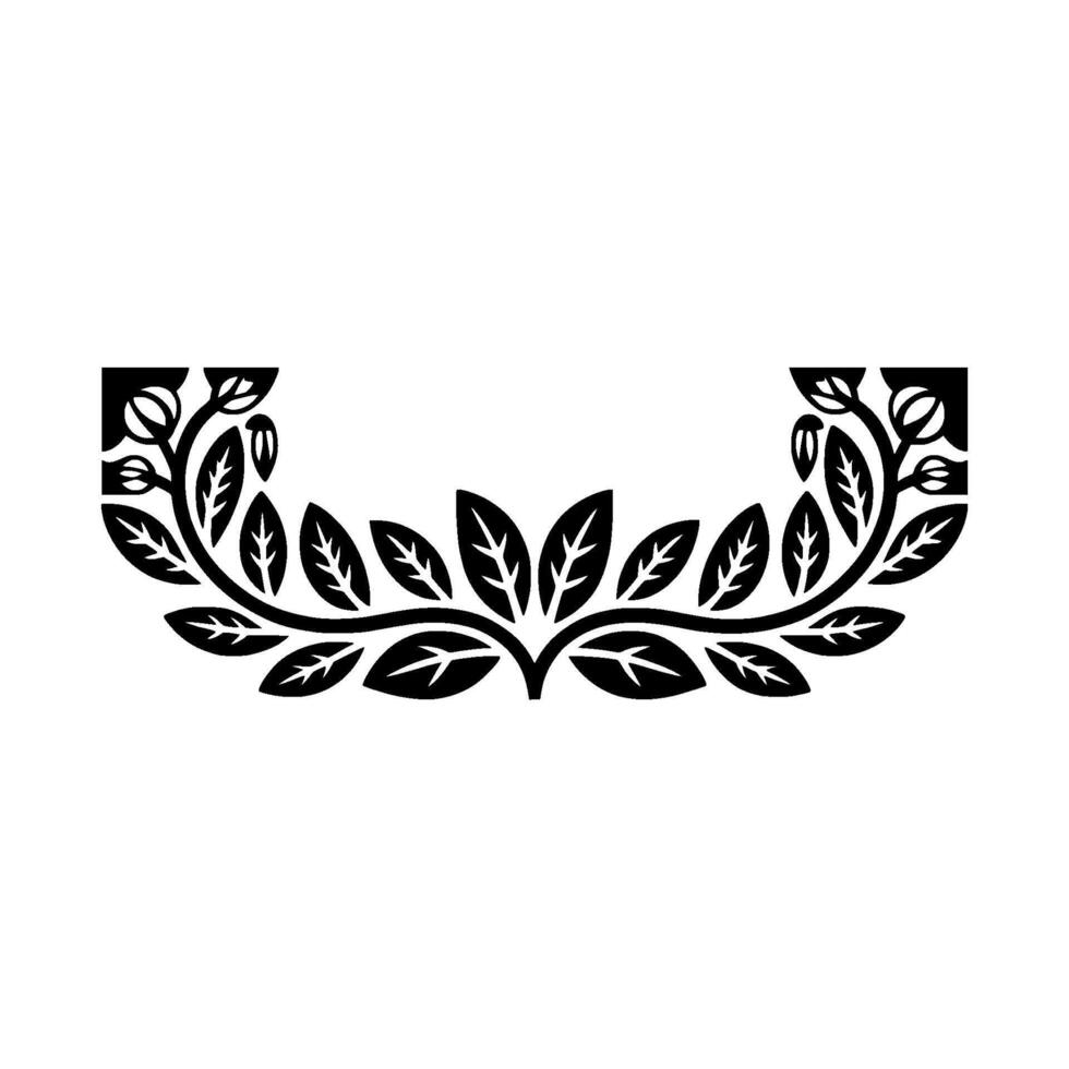 Elegant Black Laurel Wreath Border, Vintage, Floral vector