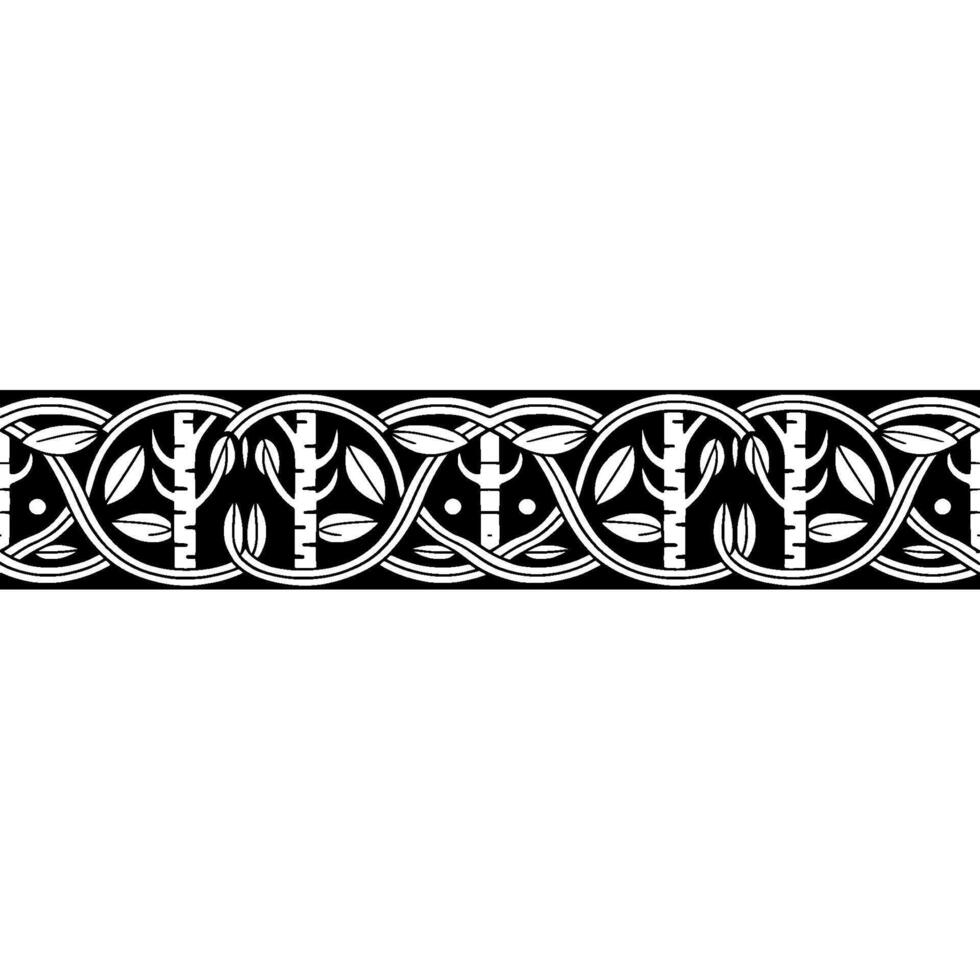 Stylized Birch Branch Border, Art Nouveau Inspired vector