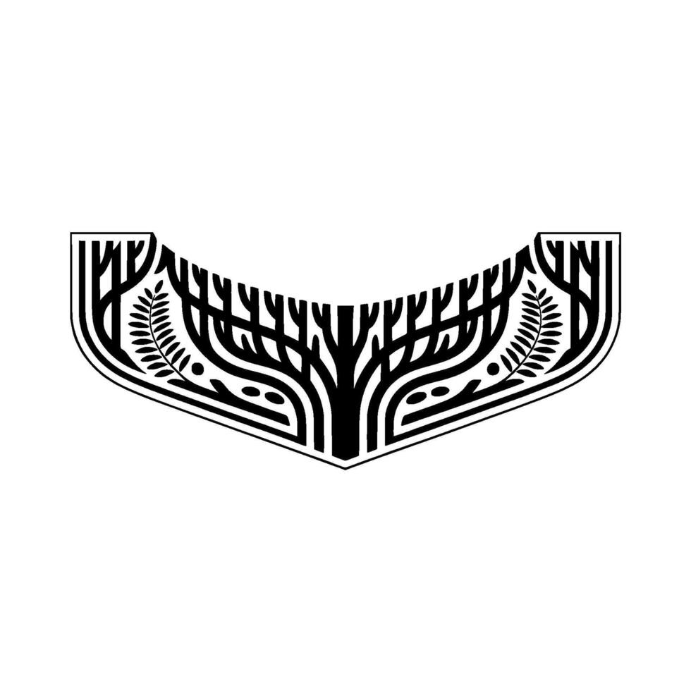 Stylized Tree Silhouette, Minimalist Emblem, Organic Growth vector