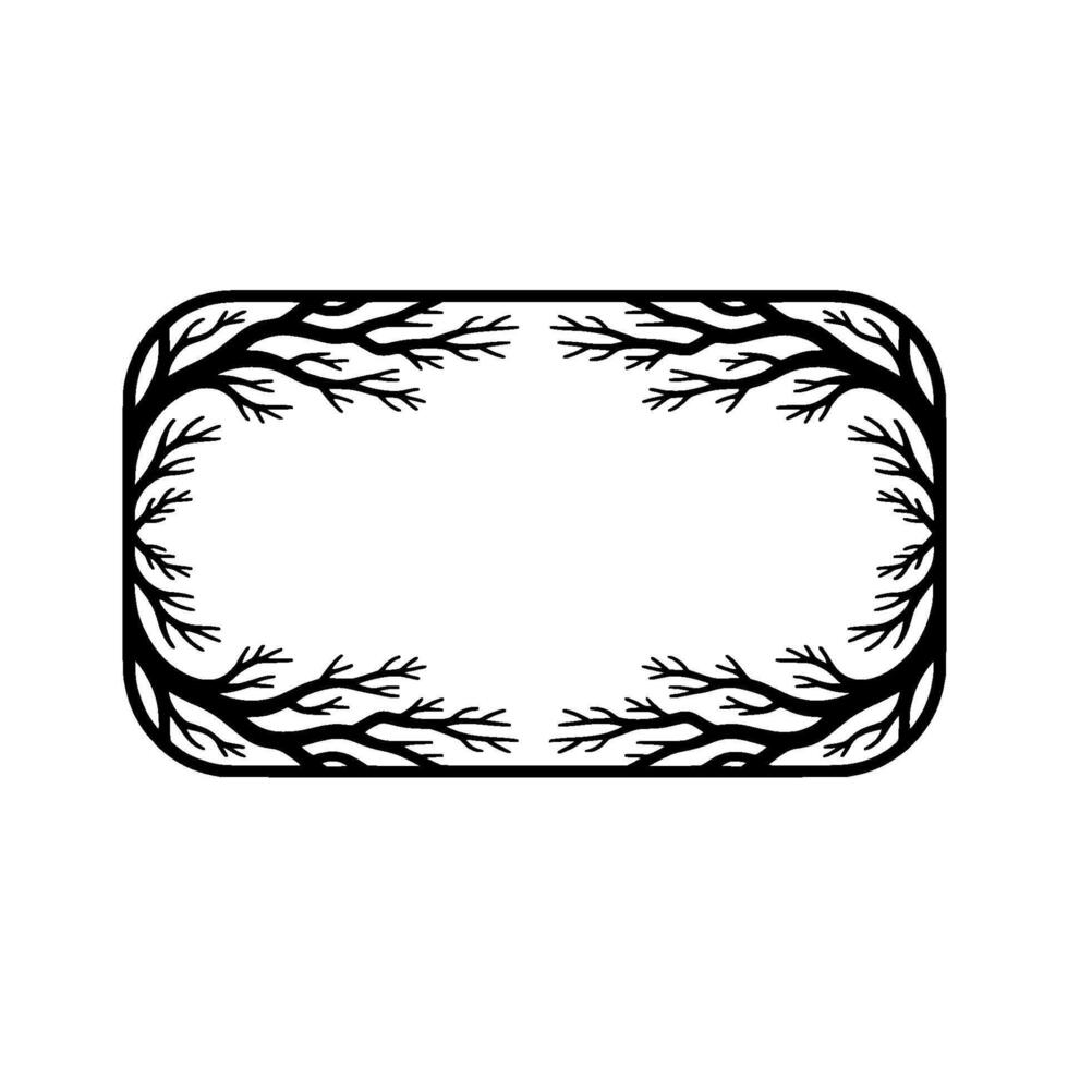 Elegant Botanical Frame, Minimalist - Branches vector