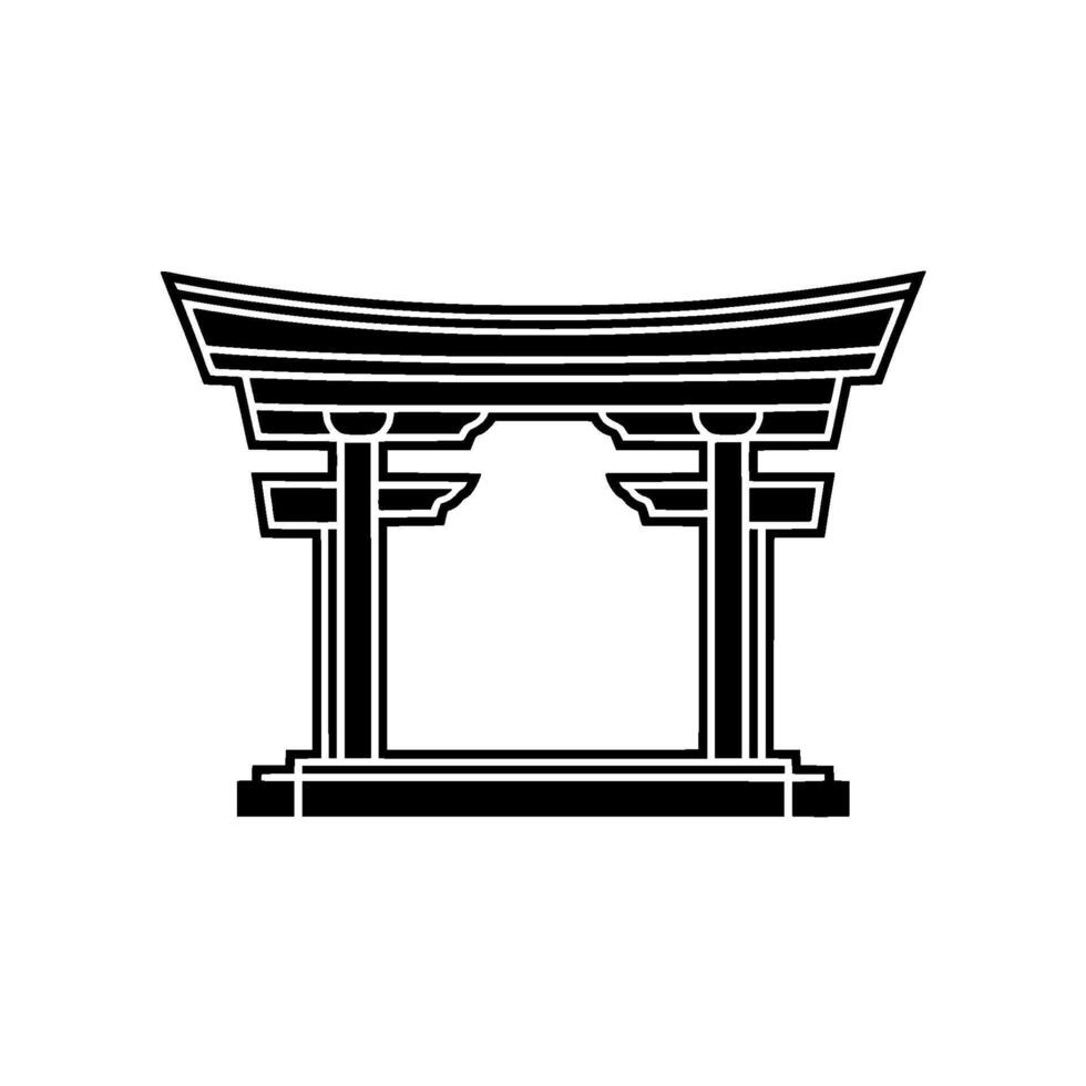 Geometric Torii Gate, Minimalist Silhouette, Japanese vector