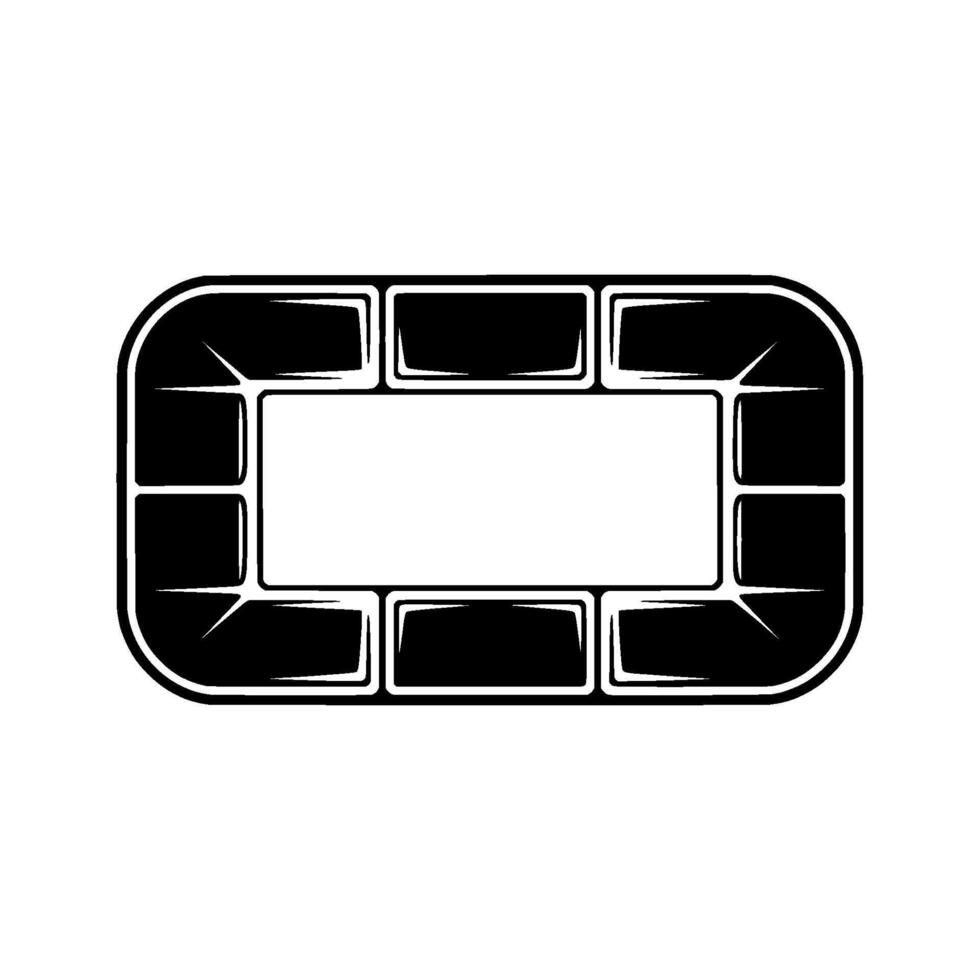 Minimalist Brick Outline, Modern Geometric Frame vector