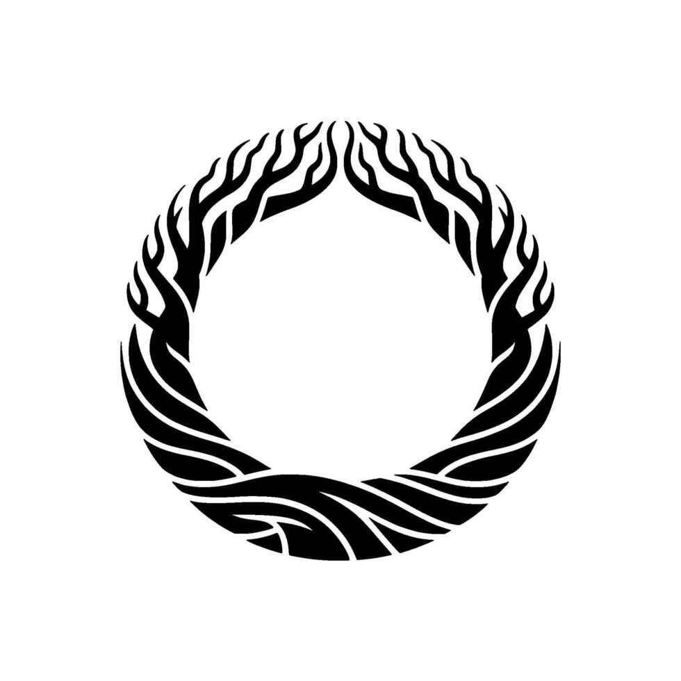 Dynamic Flame Circle, Tribal, Abstract Energy vector