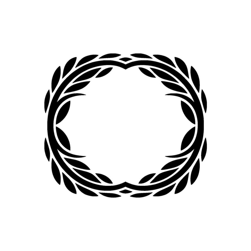 Elegant Laurel Wreath Border, Minimalist, Ornament vector