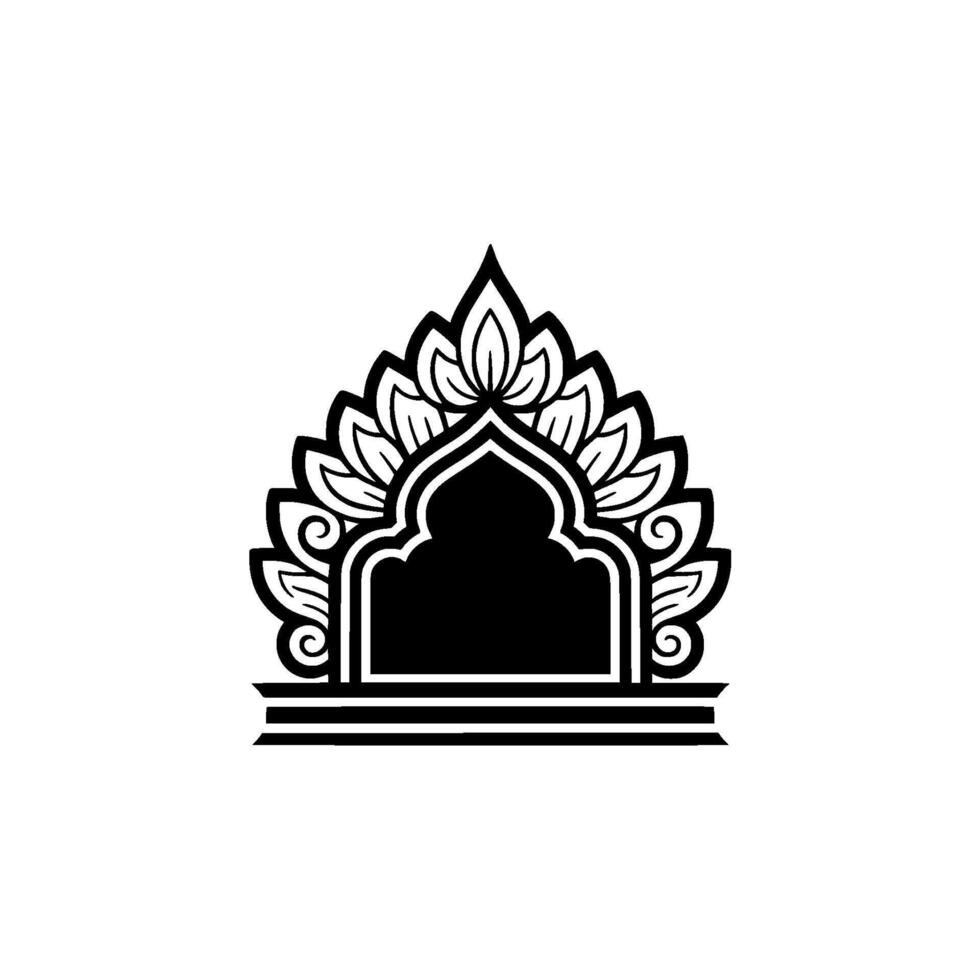 Intricate Islamic Arch Emblem, Elegant vector