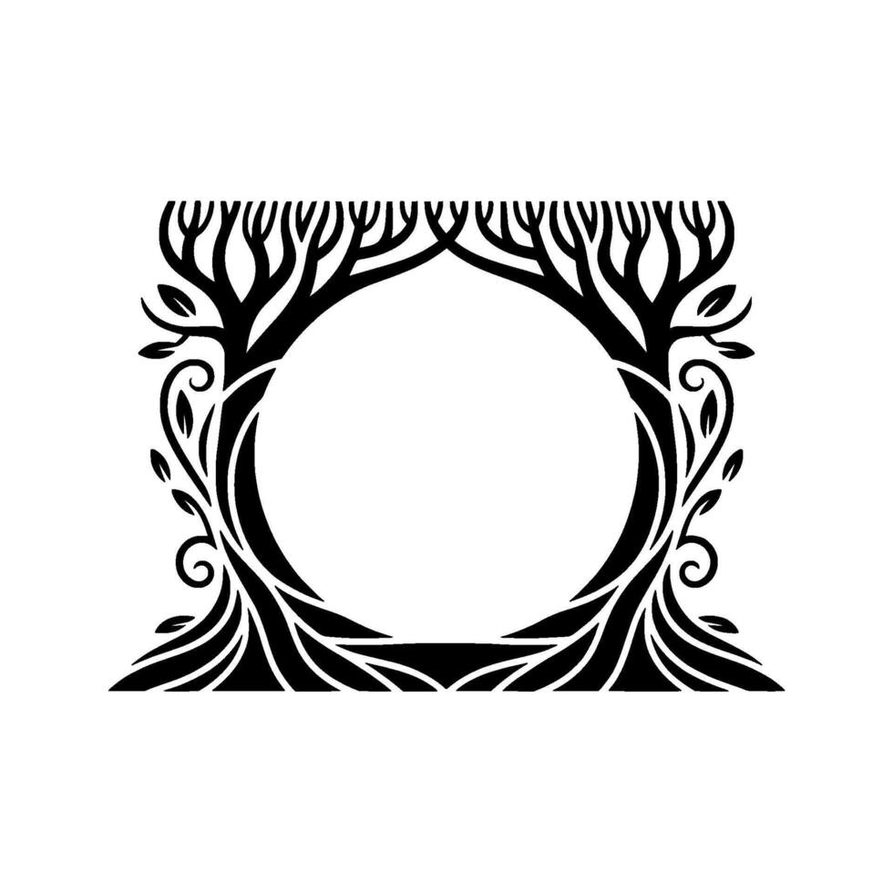Ornamental Tree Frame, Vintage Botanical vector