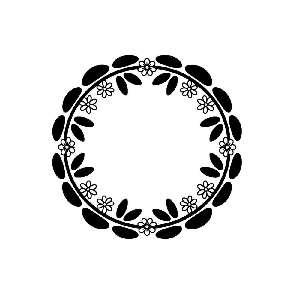 Elegant Floral Border, Vintage, Circular Motif, Botanical vector