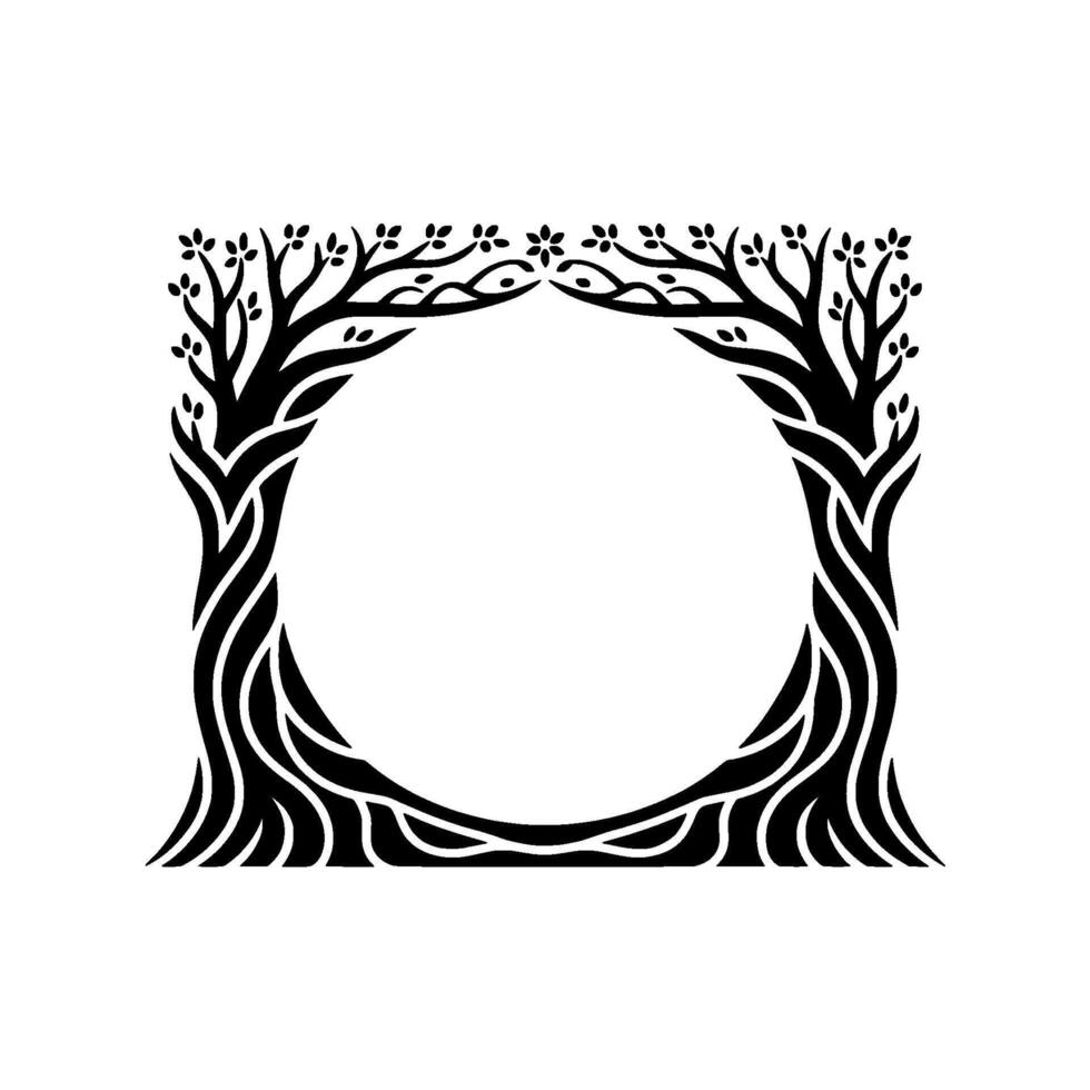 Intertwined Trees A Circular Emblem of Growth and Connection vector