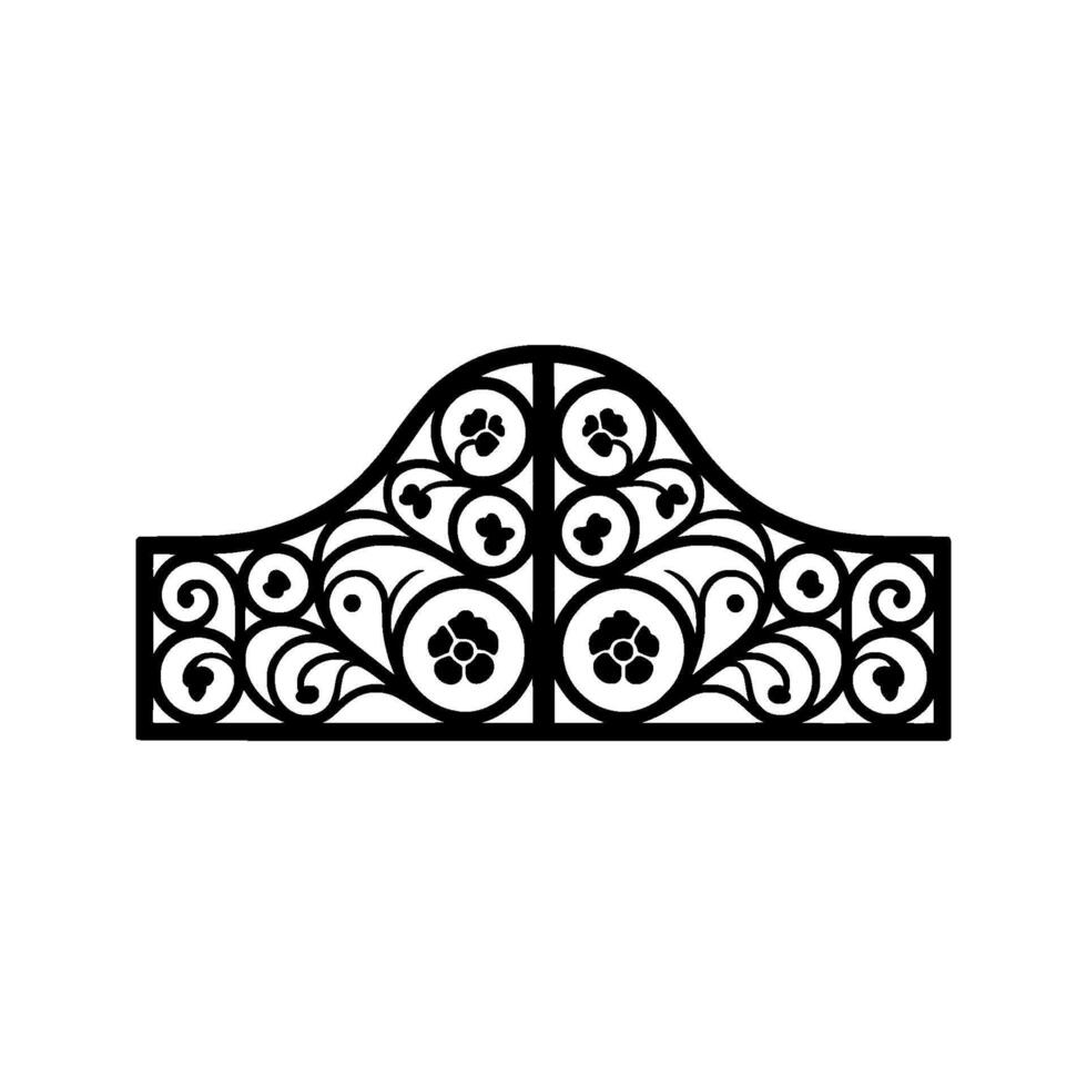 Intricate Japanese Lattice Ornament, Black White vector