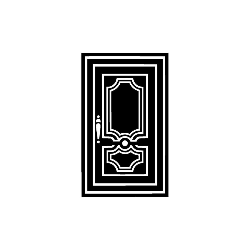 Elegant Black Door, Minimalist vector