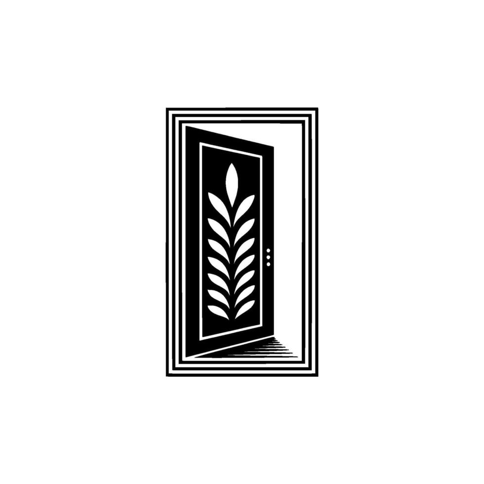 Minimalist Doorway, Grain Motif, Invitation to Beginnings vector