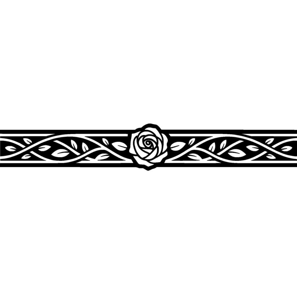 Elegant Floral Border, Vintage, Decorative Element, - Rose, Classic vector