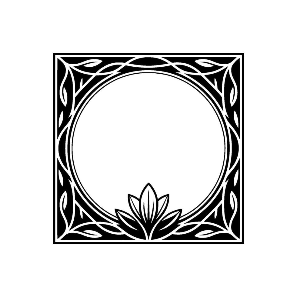 Ornate Floral Frame, Vintage, Elegant Border, Celtic vector