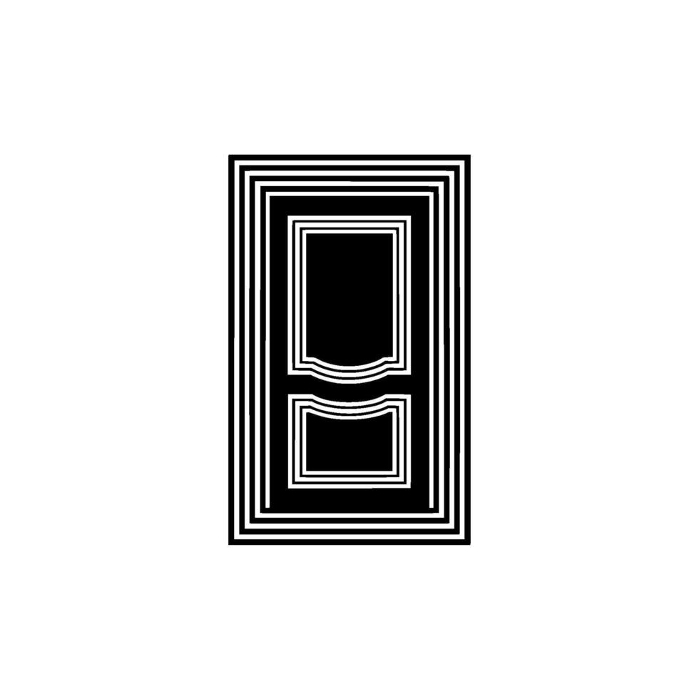 Geometric Doorway, Minimalist Black White vector