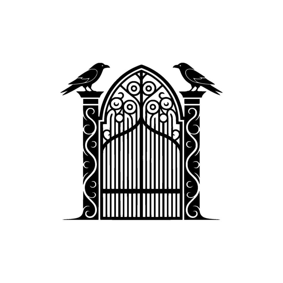 Gothic Gate Raven Watch vector