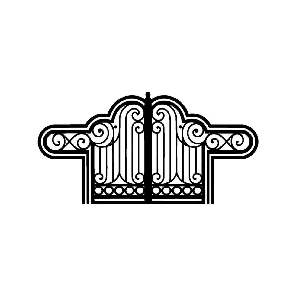 Ornate Black Gate, Art Deco Elegance vector